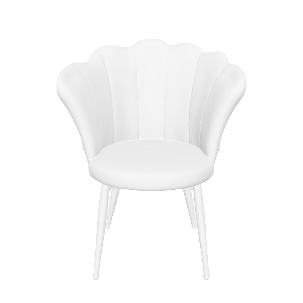 Lot de 2 chaises NYMPHEA pieds Gold assise Velours Blanc Doudou