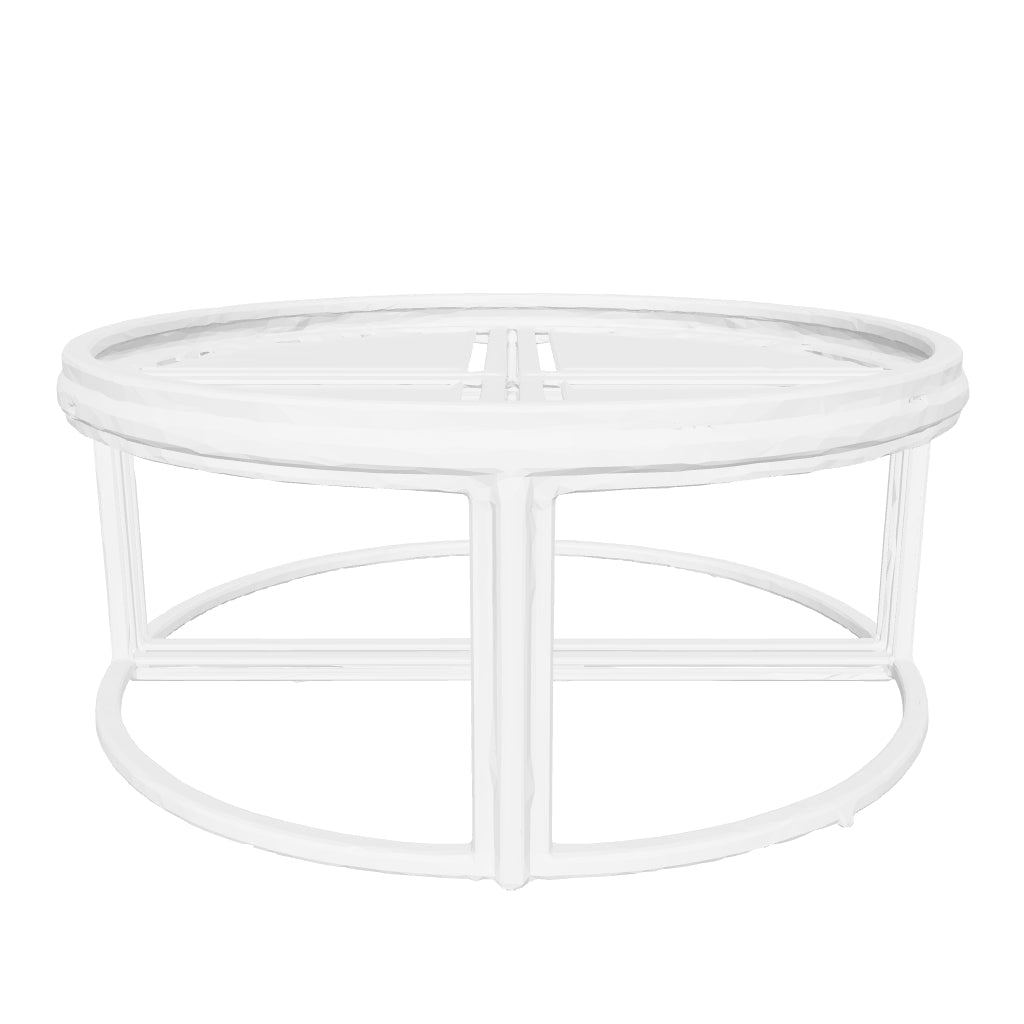 Table basse ronde verre chromé 90 cm modulable gigognes salon - ELVE