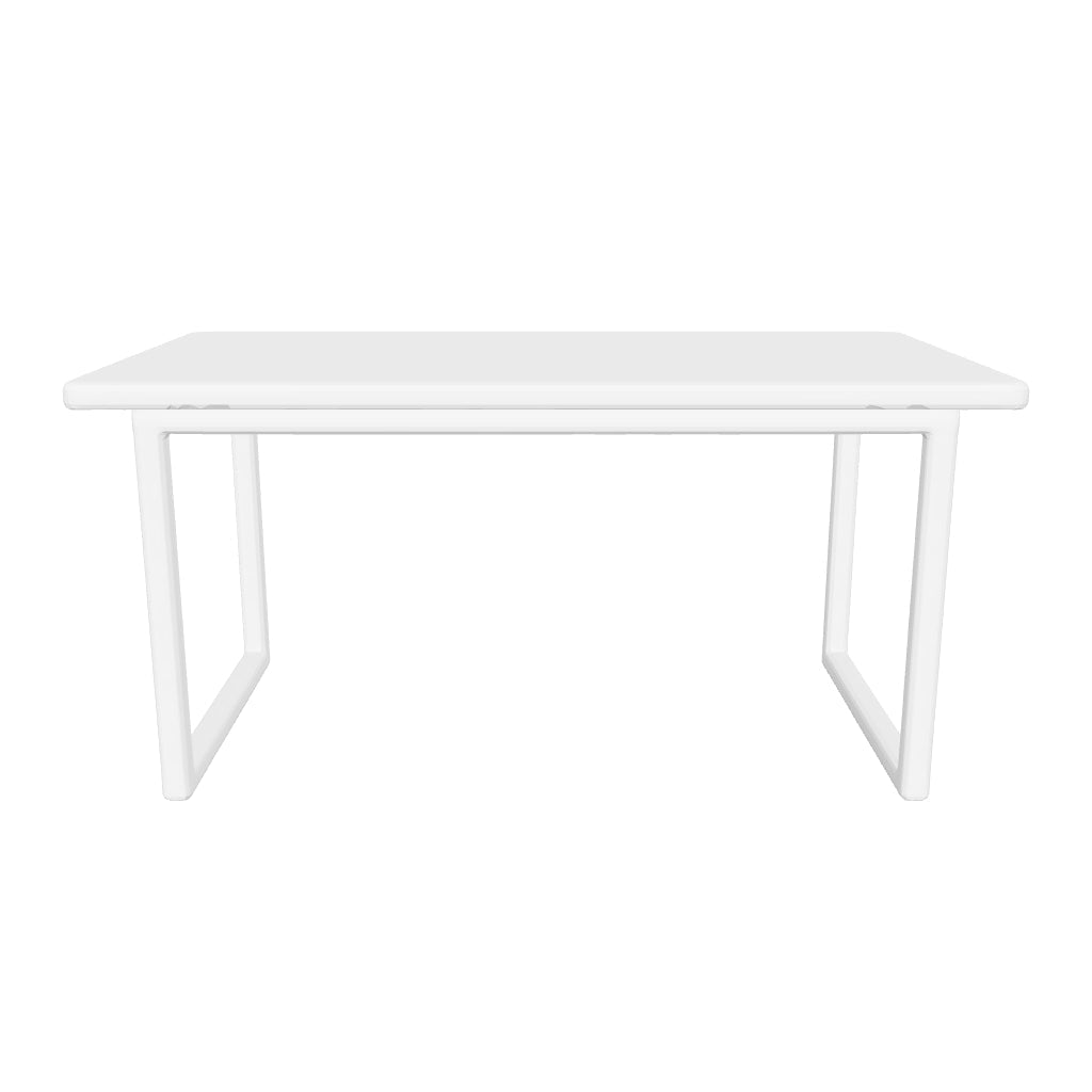 Table à manger bois beige 160x90 cm 4-6 couverts pied métal noir – BELGRADE