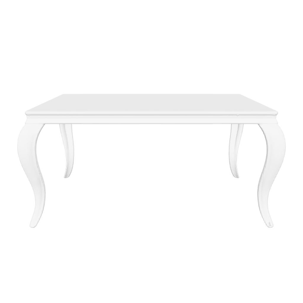 Modèle 3D de la Table à manger BAROQUE 4 à 6 couverts pieds chrome plateau en verre 150x90 cm 