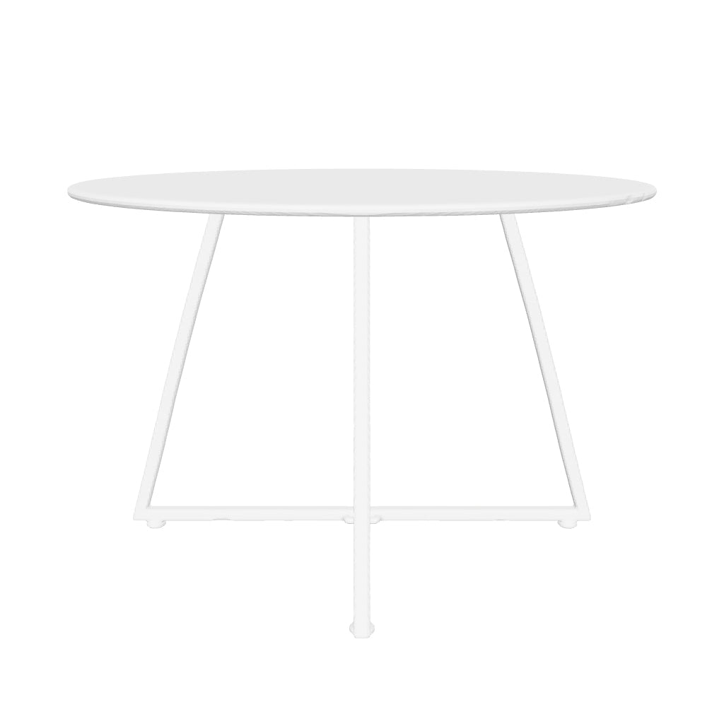Table à Manger Ronde Verre Marbré Blanc & Pied Rose Gold – D120×75 cm  – HELOISE